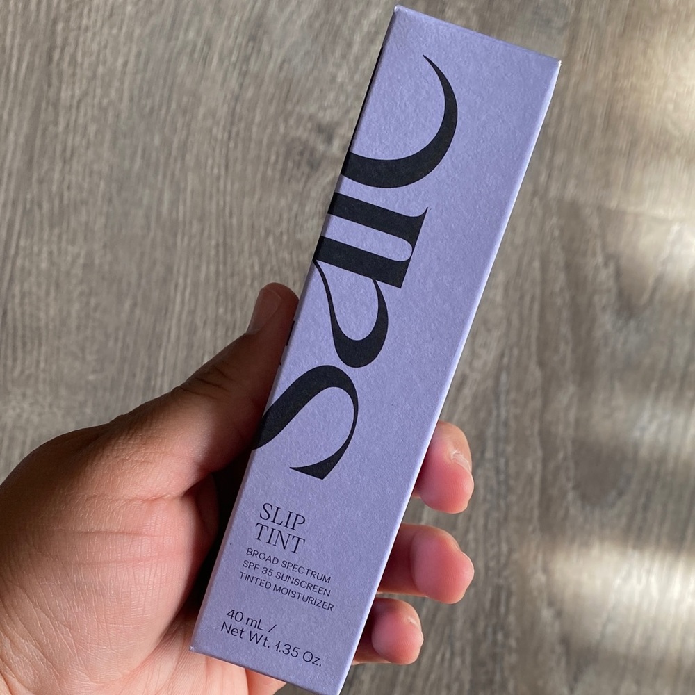 Saie Slip Tint Broad Spectrum SPF 35 in Lavender Box- Four